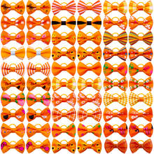 50/100pcs Orange Pet Dog Hair Bows for Small Dog Hair Accessories for Autumn/Fall Dog Grooming Pet Products 2024 - buy cheap