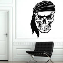 Skull Bones Pirate Vinyl Wall Decal Living Room Skeleton Sea Style Wall Stickers Classroom Bedroom Decor Accessories Art W076 2024 - buy cheap