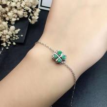 100% Natural And Real Emerald bangle Bracelet Solid S925 Sterling Silver For Women Color Gem  Fine Jewelry 2024 - buy cheap