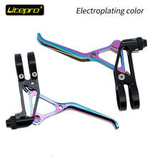 Плакировка Цвет Litepro тормозной механизм горного велосипеда рычаг CNC 64g складной велосипед V Тормозной Рычаг Ручка 2024 - купить недорого