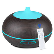 Difusor de aroma de óleo 550ml, de madeira controle remoto elétrico umidificador aromaterapia umidificador de ar ultra névoa para início USB 2024 - compre barato