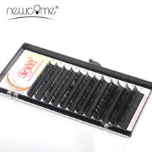 Newcome extensão de cílios de todos os tamanhos, cílios individuais de pelo de vison e seda, volume 3d, natural, cílios compridos curvados, ferramentas para maquiagem
