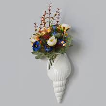 Современная белая керамическая ваза для морских ракушек, ваза для цветов, настенное украшение для дома, фон для гостиной, декоративная ваза для стены, стиль 3 2024 - купить недорого