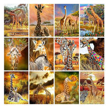 Lzaiqizg 5d diy diamante bordado praça cheia animais pintura diamante girafa kit ponto cruz strass arte decoração da sua casa 2024 - compre barato