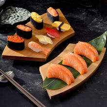 Plato de bambú japonés para Sushi, plato rectangular creativo para Sushi, Sashimi, vajilla de adorno para comedor 2024 - compra barato