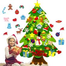 Felt Christmas Tree DIY Soft Christmas Tree with Ornaments and String Light Christma decorations Santa Claus Xmas Tree 2024 - buy cheap