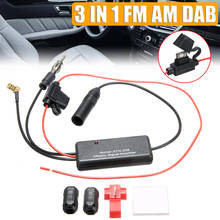 1 unidad de antena FM/AM DAB, cable adaptador divisor aéreo Exterior para coche, convertidor SMB, señales de Radio para coche, 88-108MHZ CC 10-15V 2024 - compra barato