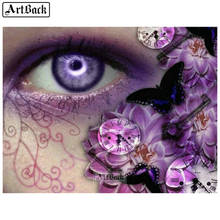 5d diamond painting eyes purple landscape full square & round diamond mosaic crafts diamond embroidery home decoration 2024 - buy cheap