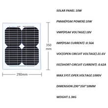Panel Solar portátil, 12v, 10W, 20W, 30W, 40W, 50W, 60W, 100W, batería Solar, cargador de teléfono, farola LED, coche, Camping, caravana 2024 - compra barato
