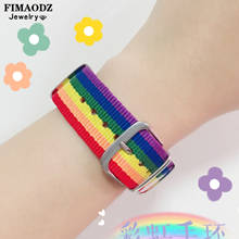 FIMAODZ-pulsera de orgullo Gay para hombre y mujer, brazalete ajustable con diseño de margaritas y flores, regalo de joyería para pareja 2024 - compra barato