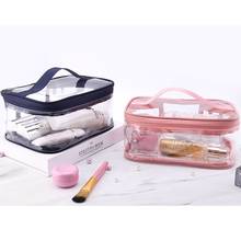 Clear Travel Toiletry Makeup Bag Zipper Waterproof Transparent Organizer Cosmetics Pouch PVC Bags with Handle 2024 - buy cheap