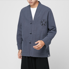 Abrigo de lino y algodón estilo chino para hombre, cárdigan tipo Kimono, suelto, bordado, Hanfu, prendas de vestir exteriores, M-5XL, Otoño, 2020 2024 - compra barato