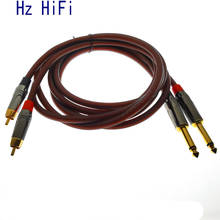 1Piar Hi-end 6,35mm macho 1/4 pulgadas a RCA macho Pro altavoces de música amplificador mezclador Cable de Audio 2024 - compra barato
