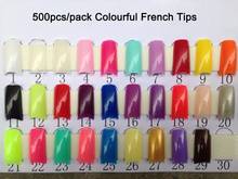 500pcs/pack Half Cover French Nail Tips Colourful 10 Normal Size Fake Nails Art UV Gel False Nail tips Diy Salon Finger 2024 - buy cheap