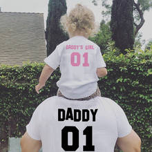 1pc Father Daughter Shirts Daddy 01 Daddy's Girl 01 TShirts Dad and Daughter Match T Shirt Summer Short Sleeve Family Look 2024 - buy cheap