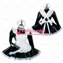 fondcosplay adult sexy cross dressing sissy maid black heavy pvc dress lockable Uniform white apron costume Tailor-made[G2452] 2024 - buy cheap