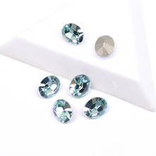 CTPA3bl 4128 6x8mm 8x10mm Super Glitter Crystal Rhinestone Aquamarine Color Oval Shape Strass For Charms 3D Nails Art Decoration 2024 - buy cheap