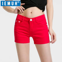 IEMUH Women's Shorts Denim Shorts Cotton Candy Color Short Jeans For Women Mid Waist Sexy Short 2024 - buy cheap