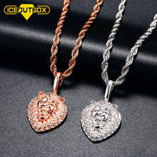ICEOUTBOX Exquisite Small Lion Head Pendant Women's Necklace Iced Out Cubic Zirconia Fashion Delicate Jewelry For Gifts Gold 2024 - buy cheap