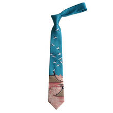Corbata con impresión China azul oscuro para hombre y mujer, figura de canción China Original, corbata retro, envío gratis 2024 - compra barato