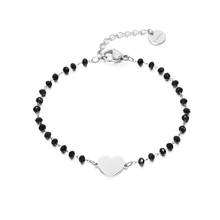 Small Love Heart Charm Bracelet For Women Rose Gold Silver Color Bileklik Crystal Beads Bracelet Bangle Stainless Steel Jewelry 2024 - buy cheap