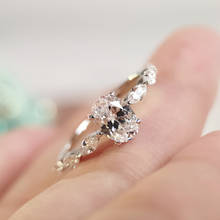 Изысканное белое овальное циркониевое обручальное кольцо, Коктейльные Вечерние женские серебряные кольца, обручальное кольцо для невесты, юбилей, изысканные ювелирные изделия 2024 - купить недорого
