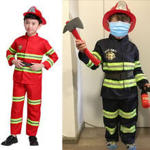 New Halloween Cosplay Kid Firefighter Uniform Children Fireman Role Play Work Clothing Suit Boy Girl for Kids Carnival Party 2024 - buy cheap