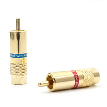 Conector RCA de Audio chapado en oro, 4 piezas, 24K, para cable VDH RCA 2024 - compra barato