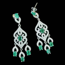 Natural Emerald Court Style Earrings S925 Pure Silver Fine Fashion Luxurious Wedding Jewelry for Women Free Shipping MeibaPJFS 2024 - buy cheap