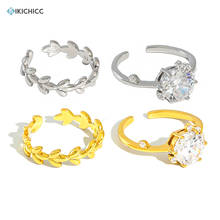Kikichicc 100% 925 Sterling Silver Big Zircon Leave Ring Adjustable Luxury Women Fashion Rock Punk Crystal Jewels For Lady 2024 - buy cheap