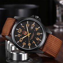 Relógio de pulso masculino redondo, relógio analógico de quartzo com pulseira de náilon da moda para homens, relógio automático à prova d'água 2024 - compre barato
