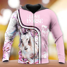 2021 Men  Sweatshirt Women Hoodies Funny Animal Horse Colorful Casual New Fashion Hoodies 3D Print  Zipper Hoodies 7xl 2024 - buy cheap