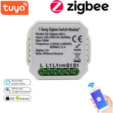 3/1PCS Tuya ZigBee 3.0 Smart Light Switch Relay Module 220-240V Without Neutral Single Live Line Work With Alexa Google Home 2024 - buy cheap