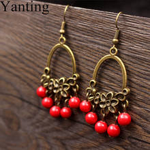 Yanting Red Tassel Earrings Ethnic Women Earrings Handmade Vintage Flower Earring Gifts For Female Supplies For Jewelry 054 2024 - buy cheap
