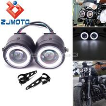 Motorcycle LED Headlight Daytime Running Light W/ Bracket For Harley Ducati Chopper CG125 GN125 Suzuki Honda Cafe Vintage Racer 2024 - buy cheap