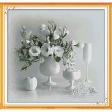 White Vase Home Decor Chinese Counted Cross Stitch Patterns DMC 11&14CT Kits Embroidery Needlework Sets Everything For Handmade 2024 - buy cheap