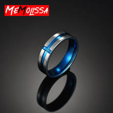 Línea Azul Cruz anillos de acero inoxidable para hombre boda marcas de acero inoxidable anillo para hombre estilo Punk regalo de la joyería gran oferta 2024 - compra barato