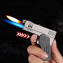 Vip Double Fire Deformation Pistol Flint Grinding Wheel Torch Lighter Jet Free Fire Butane Gas Metal Windproof Cigarette Lighter 2024 - buy cheap