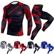 Conjuntos de roupa esportiva masculina, roupa esportiva de compressão ajustada para corrida, basquete e academia 2024 - compre barato
