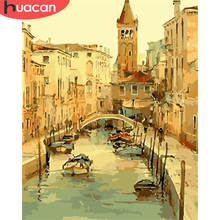 HUACAN Pictures By Number City Landscape Kits Home Decor Painting By Numbers Venice Drawing On Canvas HandPainted DIY Art Gift 2024 - buy cheap