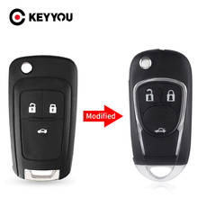 KEYYOU Flip Remote Car Key Shell Modified For Chevrolet Cruze Epica Lova Camaro Impala 3 Buttons HU100 Blade Fob Replacement 2024 - compra barato