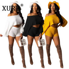 XURU  New European and American Women's One-piece Shorts Two-piece Casual Jumpsuit Suit 2024 - buy cheap