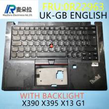 UK-GB backlight Keyboard  palmrest  assembly For lenovo ThinkPad  X13 G1 X390 X395 laptop keyboard frame and upper case black 2024 - buy cheap