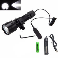 C8 Hunting Weapon Light T6/Q5 LED Military Tactical Flashlights 1 Mode Gun Light+Pressure Switch+Rifle Scope Mount+18650+Charger 2024 - buy cheap