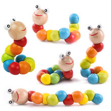Детские красочные деревянные червь игрушечная гусеница червь твист кукольный Детские познание Смешные Развивающие игрушки для детей, имитационная модель насекомого 2024 - купить недорого