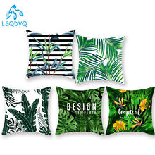 Diy Custom Decorative Pillows Tropical Rainforest Green Leaf Monstera Palm Leaf  Polyester Cushion Cover for Sofa Home Car 2024 - buy cheap
