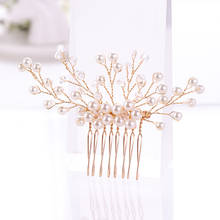 Gold/Rose Gold Color Pearl Hair Combs Women Wedding Hair Jewelry Accessories Crystal Head Decoration Handmade Hair Ornament 2024 - buy cheap