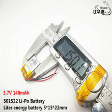 Batería de energía de 10 litros de buena calidad, 3,7 V,140mAH,501522 polímero de iones de litio/Li-ion para juguete, Banco de energía, GPS,mp3,mp4 2024 - compra barato
