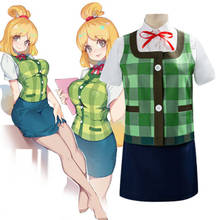 Game animal crossing cosplay costume isabelle cosplay summer suit female Halloween costume shirt vest skirt headwear full set 2024 - buy cheap