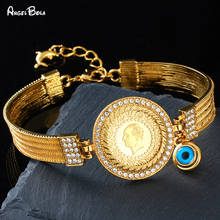 High Quality Romantic Fashion Gold Coin Lady Charm Bracelet Muslim Islamic Luxury Jewelry Demon Eye Accessory Bracelet 2024 - buy cheap